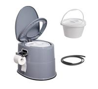 VEVOR Inodoro Portátil para Acampar con Cubo Interior Extraíble de 5 L y Soporte de Papel Silla Cómoda con Doble Tapa Inodoro de Viaje para Adultos y Niños, Camping al Aire Libre, Coche, Viajes Largos