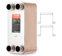 VEVOR Intercambiador de Calor, 5"x 12" 50 Placas Soldadas Intercambiador de Calor, Cobre/Acero Inoxidable 316L Intercambiador de Calor Agua a Agua para Calefacción por Suelo, Calentamiento de Agua, De