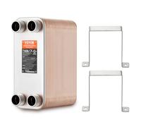 VEVOR Intercambiador de Calor, 80 Placas Soldadas, Cobre/Acero Inoxidable 316 L Agua a Agua para Calefacción por Suelo, Derretimiento de Nieve, Enfriamiento de Cerveza, 301 x 126 x 225 mm, Cobre