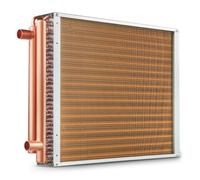 VEVOR Intercambiador de Calor Agua a Aire con Puertos de Cobre de 3 Filas, 242 Aletas de Aluminio para Hornos de Madera al Aire Libre, Calefacción y Refrigeración Residencial, 650 x 458 x 92 mm