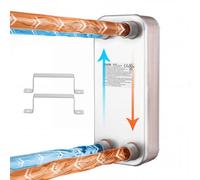 VEVOR Intercambiador de Calor de Placas de 126 x 305 mm, Intercambiador Térmico de Acero Inoxidable con 20 Placas, 2 Soportes de Montaje, para Calefacción, Caldera, Agua Caliente y Sistemas Solares
