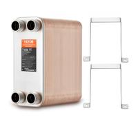 VEVOR Intercambiador de Calor de Cobre/Acero Inoxidable 316 L, Agua a Agua para Calefacción por Suelo, Calentamiento de Agua, Derretimiento de Nieve, Enfriamiento de Cerveza, 301 x 126 x 246 mm