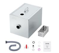 VEVOR Interceptor de Grasa Comercial Separador de Grasa 3,6kg Trampa de Grasa Entrada Superior Acero Inoxidable Debajo del Fregadero Separador de Agua y Aceite 2,8GPM para Cocina, Cantina, Restaurante