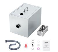 VEVOR Interceptor de Grasa Comercial Separador de Grasa 3,6kg Trampa de Grasa Entrada Superior Acero Inoxidable Debajo del Fregadero Separador de Agua y Aceite 2,8GPM para Cocina, Cantina, Restaurante