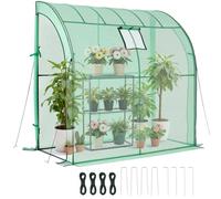 VEVOR Invernadero de Exterior 198 x 100 x 200 cm, Invernadero de Jardín con Ventana y Puertas Enrollables, Accesorios de Estacas y Cuerdas, Vivero Casero para Plantas Verduras Flores en Terraza Patio