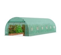 VEVOR Invernadero Túnel 890x295x198 cm Carpa Refugio para Plantas con Estructura de Acero Galvanizado Cubierta de PE Verde Puerta Enrollable con Cremallera 12 Ventanas para Cultivo de Verduras Flores
