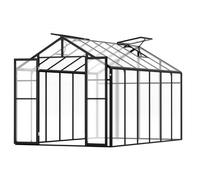 VEVOR Invernadero de Policarbonato de 236 x 346 x 207 cm, Invernadero para Exteriores con 2 Ventanas de Ventilación, Puerta con Bisagras, Kit de Invernadero de Aluminio para Jardín y Patio Trasero