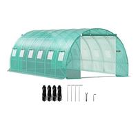 VEVOR Invernadero de Techo arqueado, 6,1 x 3 x 2,1 m, Marco de Acero galvanizado y Lona de Polietileno, túnel de Invernadero, Resistente al Agua y a los Rayos UV, Ideal para el Cultivo de Verduras y