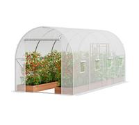 VEVOR Invernadero Túnel de Jardín 445x194x192 cm para Cultivo de Plantas, Blanco