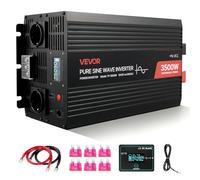 VEVOR Inversor de Corriente 3500 W, Inversor de Onda Sinusoidal Pura de 12 V CC a 230 V CA, Cargador Solar para Coche con Pantalla LCD, Control Remoto, Puerto USB, 2 Salidas de CA, Puerto Tipo C