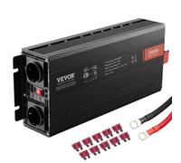 VEVOR Inversor de Corriente de Onda Sinusoidal Modificada 3000 W 12VCC-230VCA Pantalla LCD con 3 Salidas CA 2 Puertos USB 1 Puerto Tipo C 10 Fusibles de Repuesto para Equipos Domésticos de Gran Tamaño