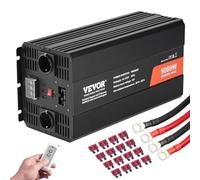 VEVOR Inversor de Corriente de Onda sinusoidal modificada inversor de Corriente de 5000 W CC 12 V a CA 230 V con 2 Salidas de CA, 2 Puertos USB, 1 Puerto Tipo C, Pantalla LCD y Control Remoto