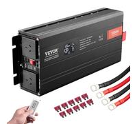 VEVOR Inversor de Corriente de Onda Sinusoidal Pura Inversor de Corriente 3000 W CC 12 V a CA 230 V con 2 Salidas de CA, 2 Puertos USB, 1 Puerto Tipo C y Control Remoto para teléfonos inteligentes, PC