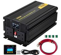 VEVOR Inversor de Onda sinusoidal modificada, 2000W DC 24V a CA 240V Inversor de aleación de Aluminio con Mando a Distancia, Transformador de tensión para aparatos eléctricos de Coche Ordenador