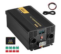 VEVOR Inversor de Onda sinusoidal Pura, 3000 vatios, inversor de Corriente de CC 24 V a CA 230 V, inversor para automóvil, con Puerto USB, Pantalla LCD, Control Remoto y Tomas de Corriente de la UE