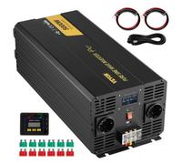 VEVOR Inversor de Onda Sinusoidal Pura, 5000 Vatios, Inversor de Corriente, Inversor de CC de 12 V a CA de 230 V para Automóvil con Puerto USB y Control Remoto, Convertidor de Energía para Sistema Sol