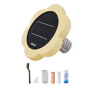 VEVOR Ionizador Solar para Piscinas hasta 170.343 L, Purificador de Agua con Ionización de Cobre con Ánodo de Cobre, Resorte, Cepillo para Evitar Olores Desagradables, en Forma de Flor, Amarillo