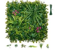 VEVOR Jardín Vertical Artificial 50,8 x 50,8 cm, Panel Decorativo de Pared 16 Unidades, Pantalla de Privacidad, Hojas de Estilo Tropical, Planta de Decoración para Exterior Interior Boda Terraza Hogar