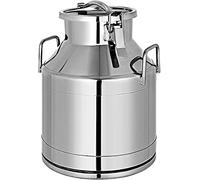 VEVOR Jarra de leche, 20 litros, acero inoxidable con tapa, Φ190 x 320 mm, recipiente de transporte, jarra de leche de acero inoxidable 304, recipiente de transporte térmico de acero inoxidable,