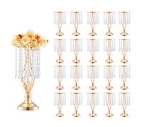 VEVOR Jarrón de Flores de Cristal para Boda Alto de 43 cm Jarrón Urna para Centro de Mesa 20 Piezas Soporte de Flores de Mesa para Decoración de Bodas, Fiestas, Ceremonias, Cumpleaños, Eventos