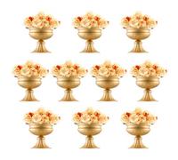VEVOR 10 jarrones de Flores de Boda de 16 cm de Alto, Centro de Mesa de Boda de Metal, Soporte de exhibición de arreglos Florales Dorados para mesas, Bodas, cenas, Fiestas, Aniversarios, Ceremonias,
