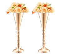 VEVOR Jarrón de Flores para Bodas Alto de 43 cm Forma de Trompeta Jarrón Urna para Centro de Mesa 10 Piezas Soporte de Flores de Mesa para Decoración de Bodas, Fiestas, Ceremonias, Cumpleaños