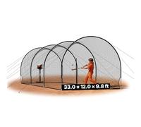 VEVOR Jaula de Bateo de Béisbol 10058 x 3660 x 3000 mm, Túnel de Bateo Portátil con Puerta Desmontable y Agujero para Máquina de Lanzamiento, Deportes de Pelota, para Entrenamientos Exterior Interior