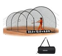 VEVOR Jaula de Bateo de Béisbol 10058 x 3660 x 3000 mm, Túnel de Bateo Portátil con Puerta Desmontable y Agujero para Máquina de Lanzamiento, Deportes de Pelota, para Entrenamientos Exterior Interior