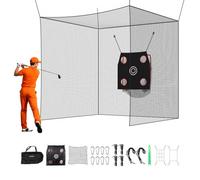 VEVOR Jaula de Golf de 305 x 305 x 305 cm, con Tejido de Poliéster de 3 Capas sin Nudos, con Ganchos Robustos en Forma de D, Objetivo de Golf y Béisbol de 9 Hoyos, para Exteriores e Interiores