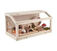 VEVOR Jaula de Madera para Hámster 1000 x 520 x 505 mm Casa para Roedores, para Mascotas Pequeñas, con Tapa Abatible Bandeja Extraíble Ventilación, Paneles Acrílicos Transparentes, Kit de Instalación