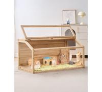 VEVOR Jaula de Madera para Hámster 122x51x51 cm con Visión de 270° Jaula Ventilada para Animales Pequeños con Parte Superior Jaula Casa Portátil para Ratones, Ratas, Roedores, Conejillos de Indias