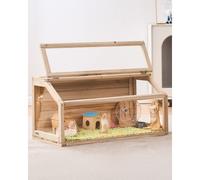 VEVOR Jaula de Madera para Hámster 81x41x41 cm con Visión de 270° Jaula Ventilada para Animales Pequeños con Parte Superior Jaula Casa Portátil para Ratones, Ratas, Roedores, Conejillos de Indias