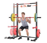 VEVOR Jaula de Potencia Multifuncional Versátil, para Sentadillas en Casa, con Ancho Ajustable, 6 Clavijas para Bandas, Accesorio para Minas Terrestres y Barras de Seguridad, 1060 x 1760 x 2120 mm