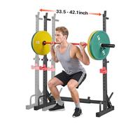 VEVOR Jaula de Potencia para Sentadillas Multifuncional, con Altura y Ancho Ajustables, Equipo de Entrenamiento de Fuerza de 250 kg con Soportes para Barras y Ganchos en J, 600 x 1070 x 1515 mm