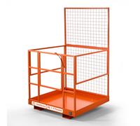 VEVOR Jaula de Seguridad para Montacargas 1225 x 1148 mm, Capacidad de 635 kg, Cesta para Operario de Acero con Orificio de Drenaje, Pasadores de Bloqueo para Carretilla Elevadora, Trabajo en Altura