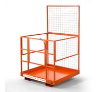 VEVOR Jaula de Seguridad para Montacargas 1225 x 1148 mm, Capacidad de 635 kg, Cesta para Operario de Acero con Orificio de Drenaje, Pasadores de Bloqueo para Carretilla Elevadora, Trabajo en Altura
