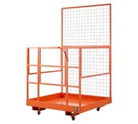 VEVOR Jaula de Seguridad para Montacargas 1225 x 1148 mm, Carga 635 kg, con Ruedas, Panel de Malla, Plataforma de Trabajo de Acero con Pasadores de Bloqueo para Carretilla Elevadora, Trabajo en Altura
