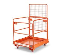 VEVOR Jaula de Seguridad para Montacargas 920 x 1045 mm, Capacidad de 544 kg, con 4 Ruedas, Plataforma de Trabajo con Panel de Malla de Acero al Carbono para Trabajo en Altura y Carretilla Elevadora