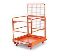 VEVOR Jaula de Seguridad para Montacargas 920 x 1045 mm, Capacidad de 544 kg, con 4 Ruedas, Plataforma de Trabajo con Panel de Malla de Acero al Carbono para Trabajo en Altura y Carretilla Elevadora