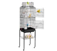 VEVOR Jaula para Pájaros de 45,7 x 35,5 x 151 cm con Ruedas de Metal, Negro