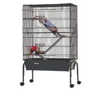 VEVOR Jaula para Animales Pequeños 3 Niveles Jaula para Hurones con Ruedas | Caseta de Alambre para Conejos Roedores Chinchillas Gatitos, con Hamaca Rampas Puertas Bandeja Extraíble, Kit de Instalación