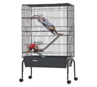 VEVOR Jaula para Animales Pequeños 3 Niveles Jaula para Hurones con Ruedas | Caseta de Alambre para Conejos Roedores Chinchillas Gatitos, con Hamaca Rampas Puertas Bandeja Extraíble, Kit de Instalación