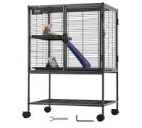 VEVOR Jaula para Hurones de Metal con Ruedas 865 mm Jaula para Animales Pequeños de 2 Niveles con Rampa y Bandeja para Ratas, Hámster, Conejillo de Indias, Chinchilla, Ardilla, Erizo, Conejo