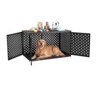 VEVOR Jaula para Perros, Perrera con Bandeja Inferior y Estante Superior, 3 Puertas y 6 Pestillos, Marco de Acero, Patas Ajustables, Mueble Auxiliar para Almacenamiento, Caseta para Perros Grandes