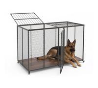 VEVOR Jaula para Perros, Perrera de Metal con 2 Puertas y Ruedas con Freno, Capacidad de Carga de hasta 136,1 kg, Paredes de Malla de Acero, Base de Tablero de Partículas, Caseta para Perros Grandes