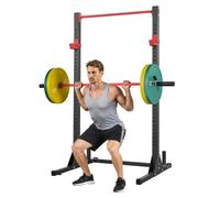 VEVOR Jaula para Sentadillas con Barra, Equipo Multifuncional de Press de Banca con Ganchos en J Ajustables de 28 Niveles, Robusto y Estable, Entrenamiento de Fuerza 360 kg, 1160 x 1280 x 2170 mm