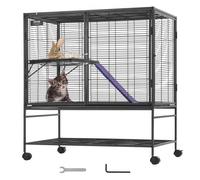 VEVOR Jaula para Hurones de Metal con Ruedas 1000 mm Jaula para Animales Pequeños de 2 Niveles con Rampa y Bandeja para Ratas, Hámster, Conejillo de Indias, Chinchilla, Ardilla, Erizo, Conejo