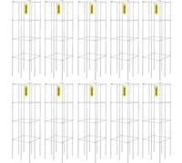 VEVOR Jaulas para Tomates, 30 x 30 x 117 cm, 10 Paquetes de Jaulas Cuadradas de Soporte para Plantas, Torres de Tomates de Acero Recubiertas de PVC Plata Plateadas para Trepar Verduras, Plantas