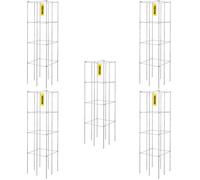 VEVOR Jaulas para Tomates, 30 x 30 x 117 cm, 5 Paquetes de Jaulas Cuadradas de Soporte para Plantas, Torres de Tomate de Acero Recubiertas de PVC Plateadas para Trepar Verduras, 14,1 lbs, 6,4 kg