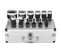 VEVOR Juego de 11 brocas de diamante de 6/8/10/20/25/28/32/35/45/50/65 mm, kit de sierra perforadora con conector M14 y estuche de almacenamiento para brocas para azulejos secos y húmedos de cerámica